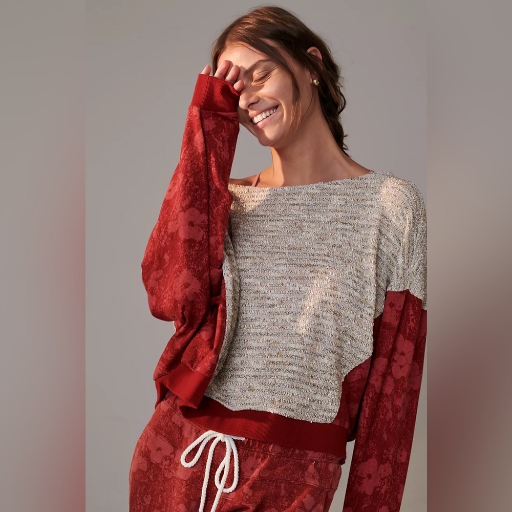 Anthropologie Saturday Sunday Sweater Dolman Sleeve Boxy Knit Long Sleeve